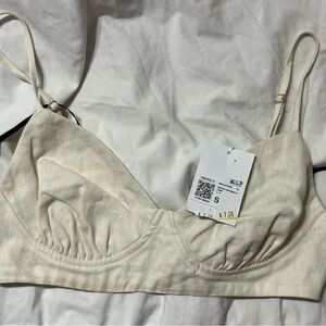 Forever 21 Cream Linen-Style Bralette